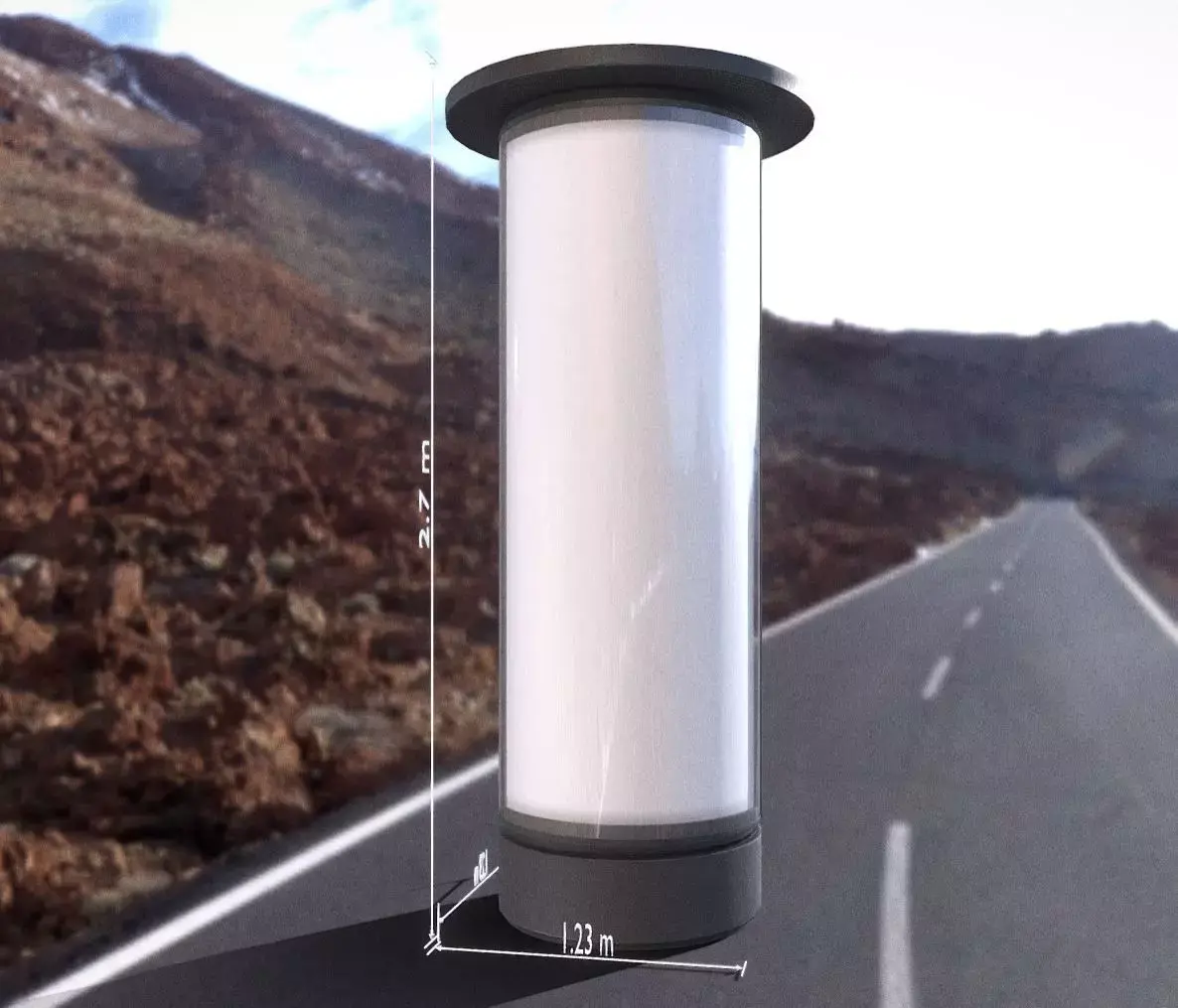 Advertising Pillar with Glass 4 Low-poly 3D model
