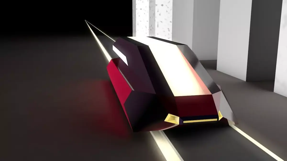Low poly futuristic 3d vehicle exterior design Low-poly 3D model