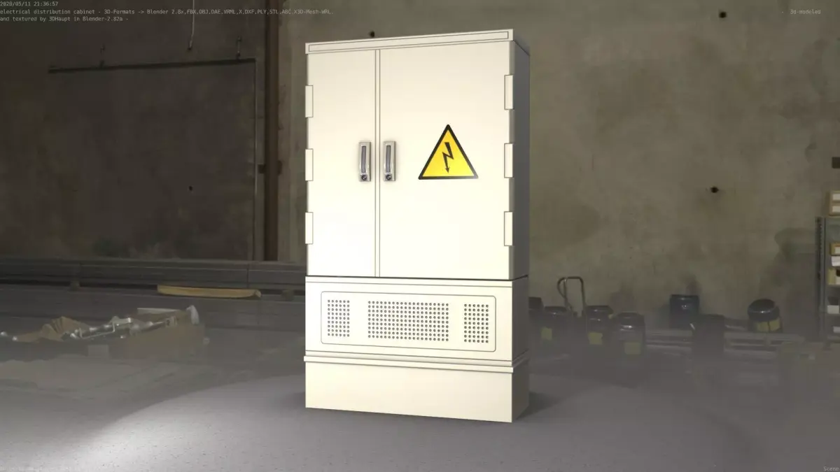 Electrical Distribution Cabinet 87 Low-poly 3D model