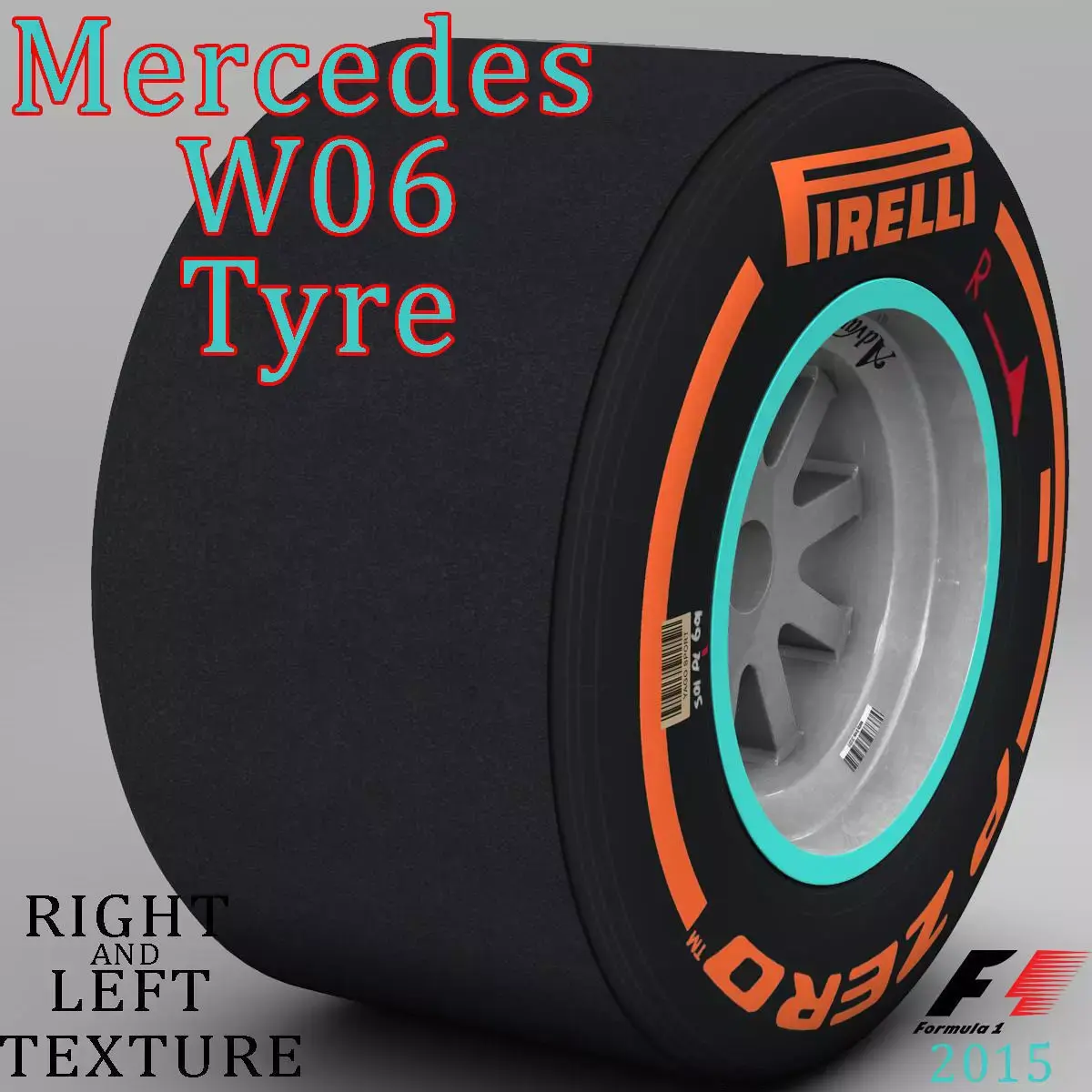 W06 Hard Rear tyre Low-poly 3D model
