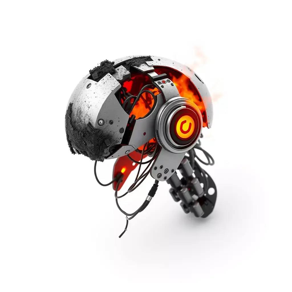 Damaged SciFi Robot Core Low-poly 3D model