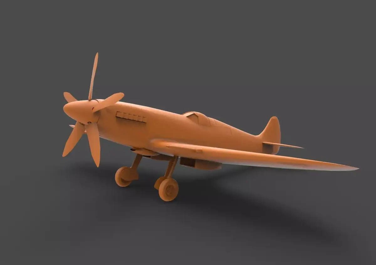 spitfire mk xiv 3D print model