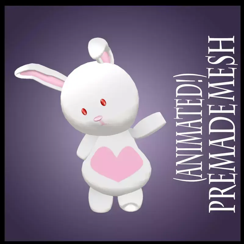 Animated Bunny Pet For IMVU Low-poly 3D model