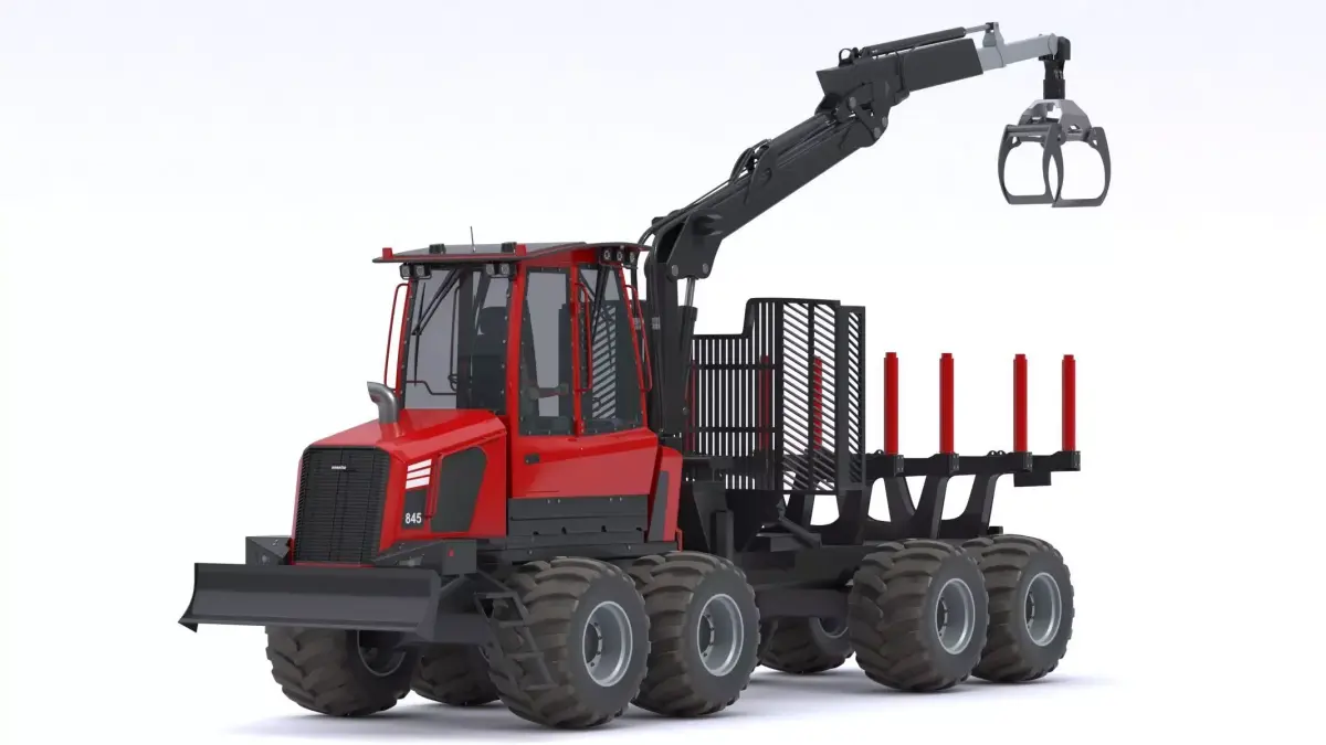 Komatsu 845-1 Forestry Forwarder Logging Machine 3D model