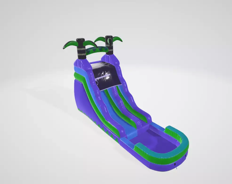 Premium Commercial Grade Lightweight Tropical Water Slide 3D model