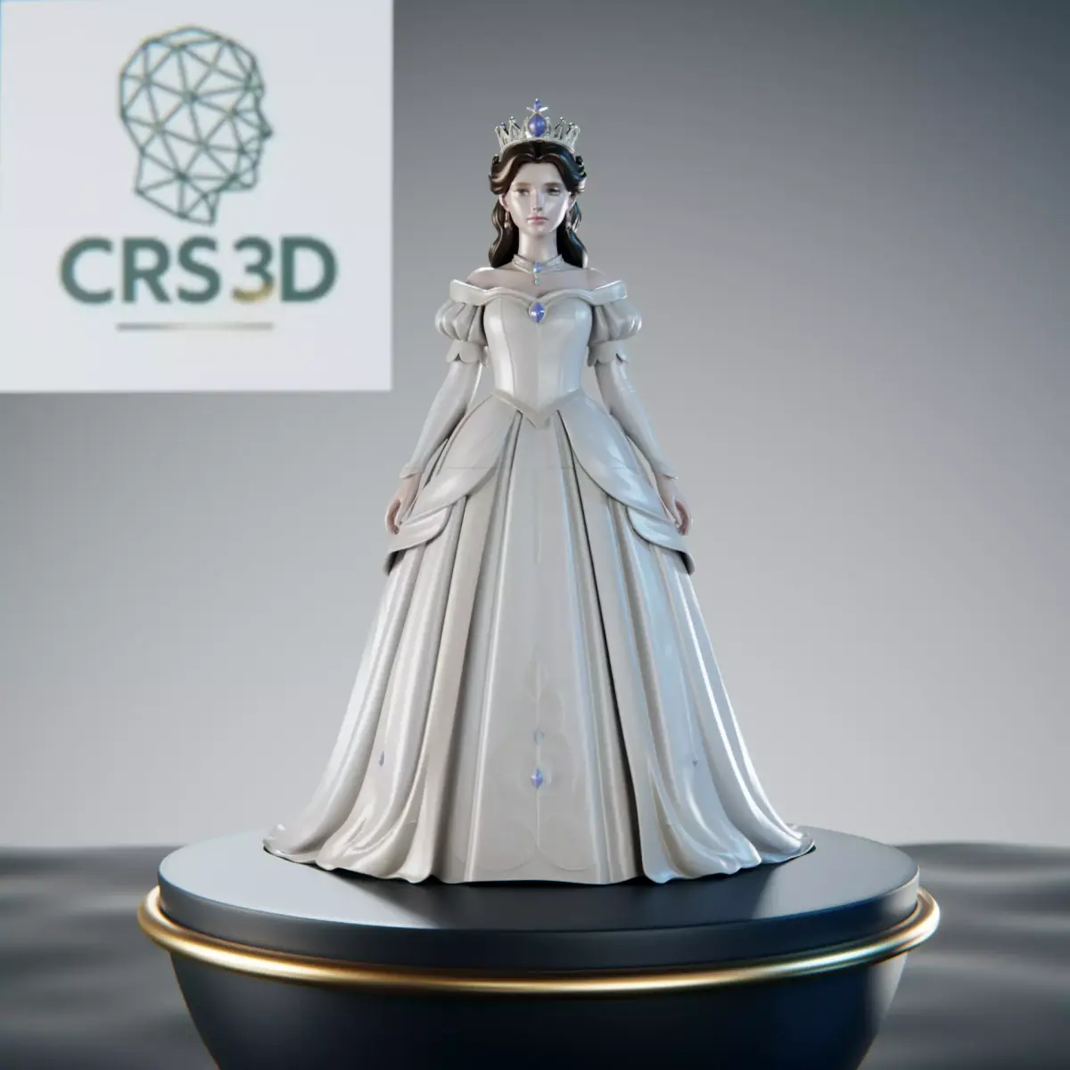 Fantasy Princess Statue - Royal Queen Gown 3D print model