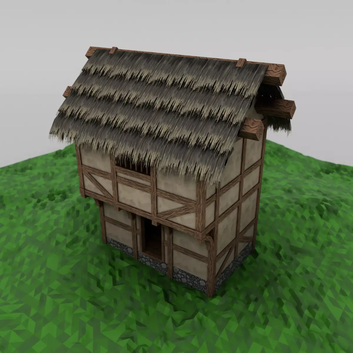 Thatch House Modular Set Low-poly 3D model