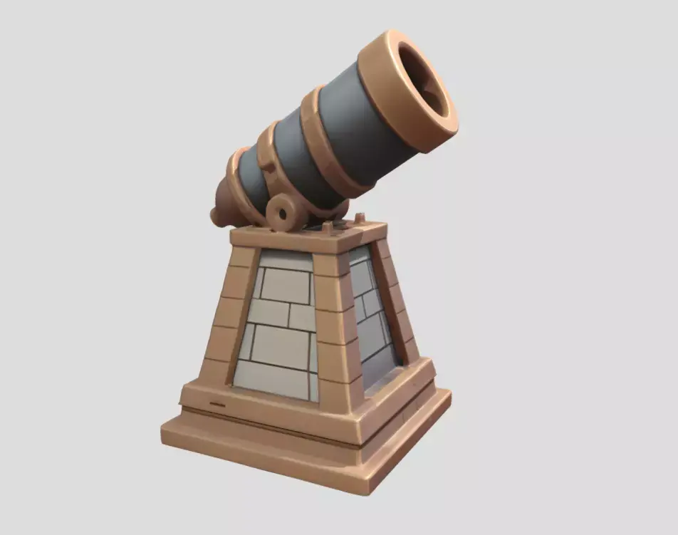 Cartoon Cannon 3D Model PBR Textured Stylized Game Asset Low-poly 3D model