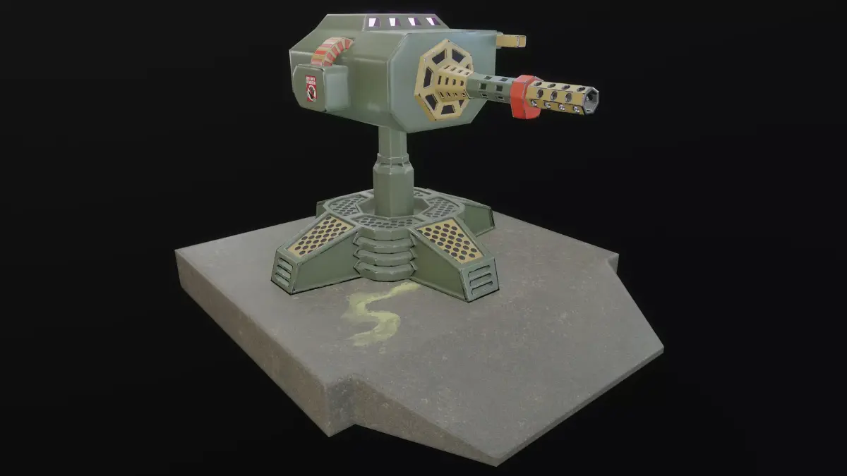 Turret Low-poly 3D model get