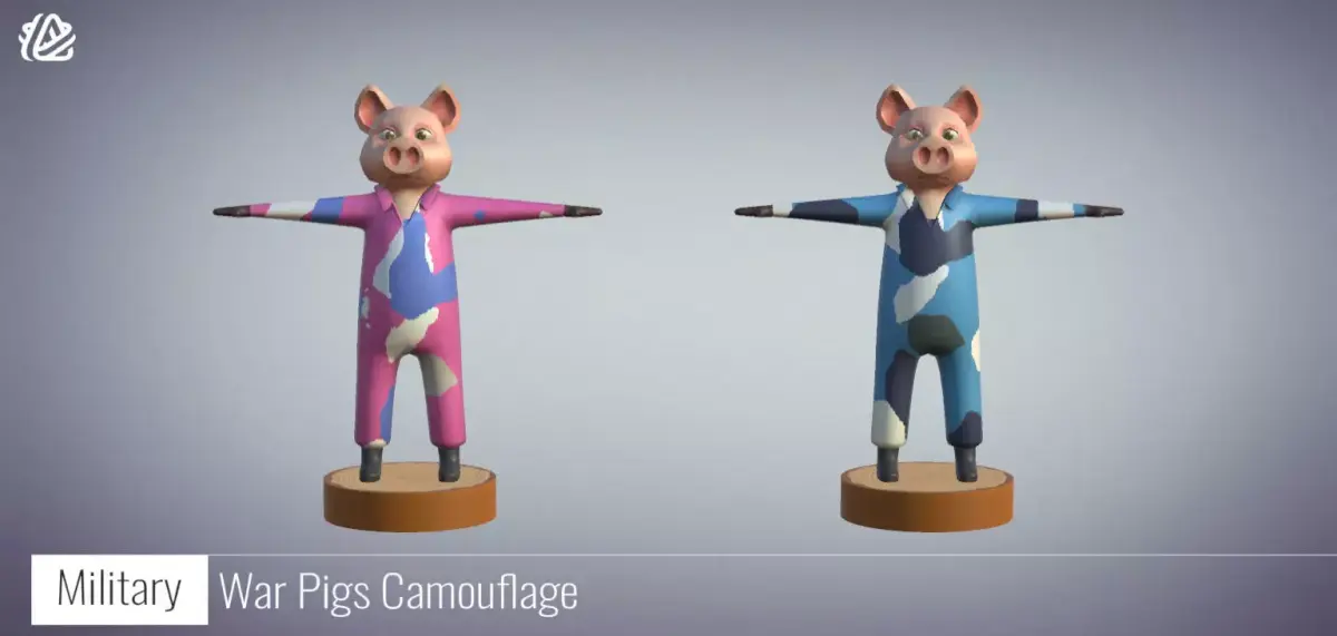 3D War Pigs Camouflage v2 - Military Stickman Low-poly 3D model