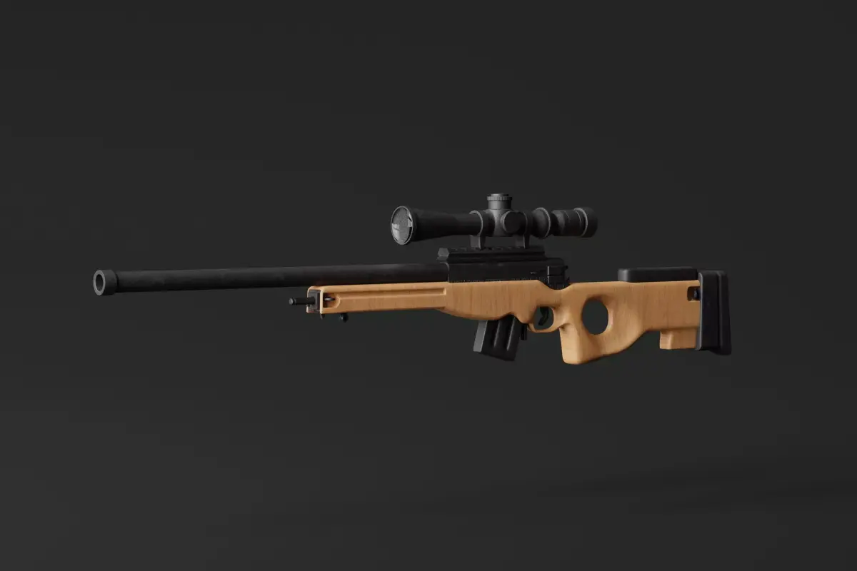 Sniper Rifle Low-poly 3D model 4