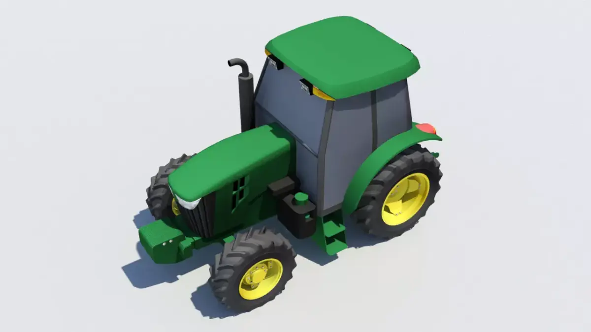 Utility Tractor  5100E static low poly Low-poly 3D model