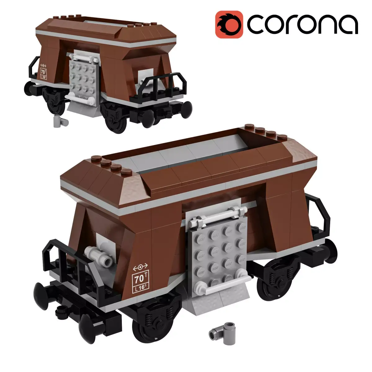 Train Lego Coal Hopper 3D model