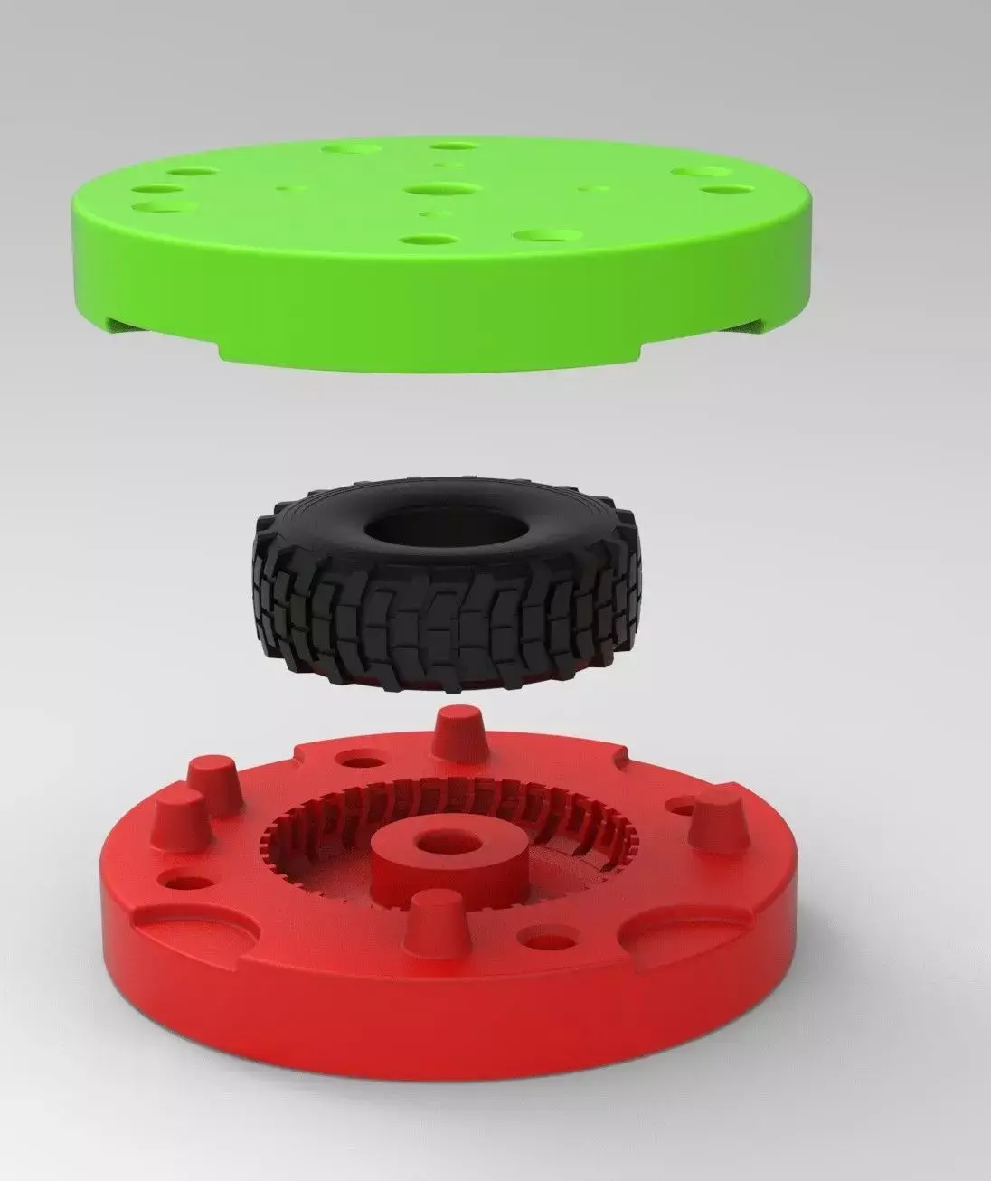 Mold for diecast military truck tire 5 Scale 1 to 25 3D print model
