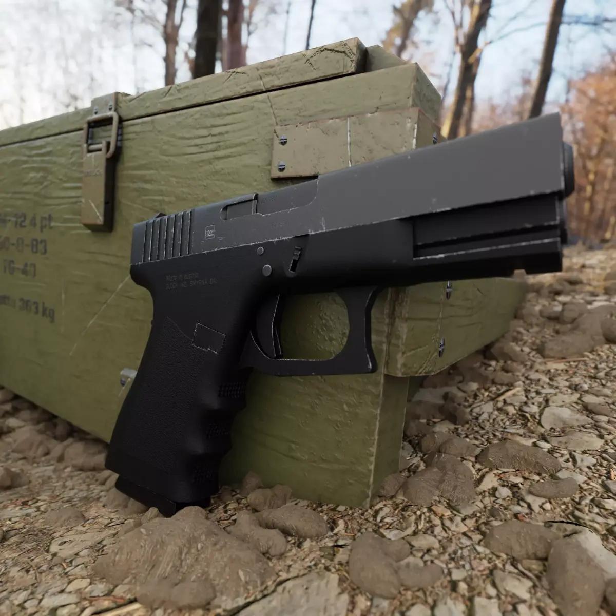 Glock 19 Low-poly 3D model purchase
