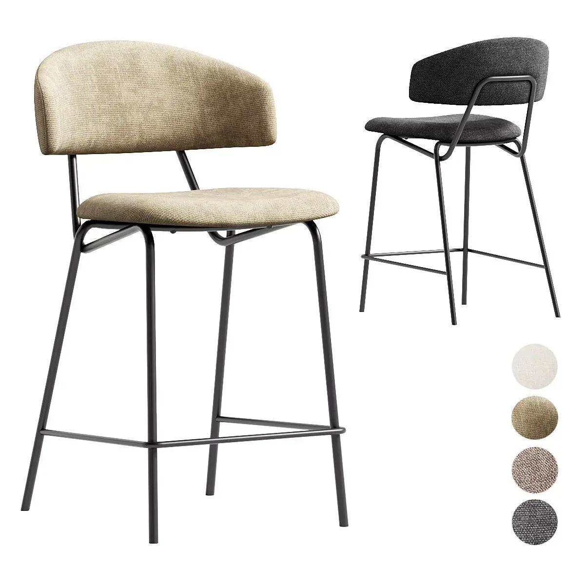 Avignon half-bar chair from DH Low-poly 3D model