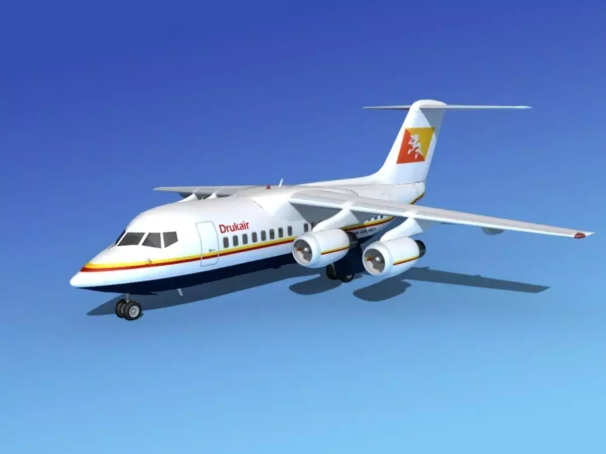 BAe 146-100 Royal Bhutan Drukair 3D model