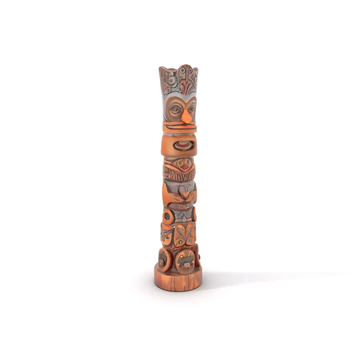 Intricately Carved Wooden Totem Pole Model Pack Low-poly 3D model
