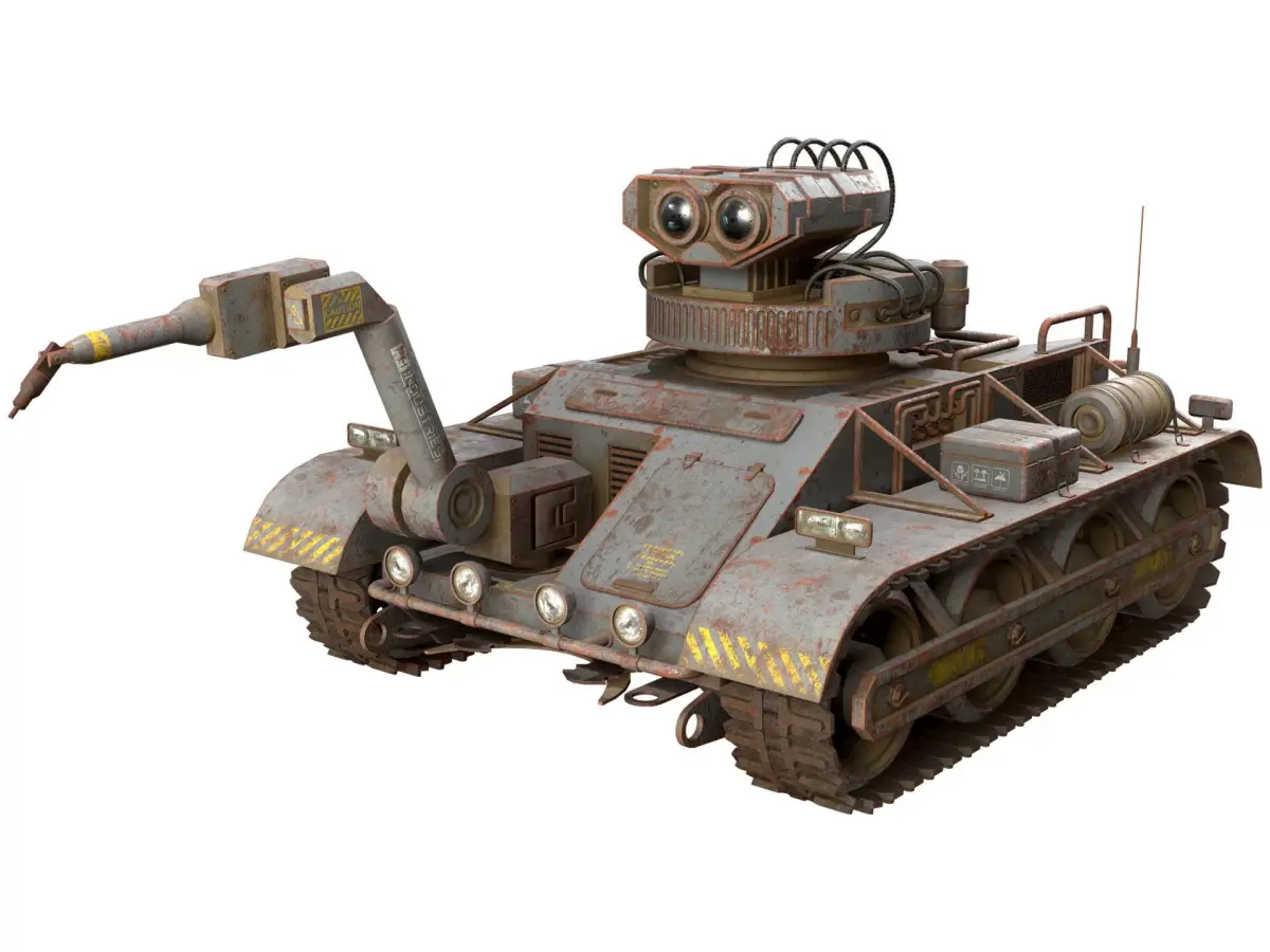 Robot Concept-3-Urban-Rusty Low-poly 3D model