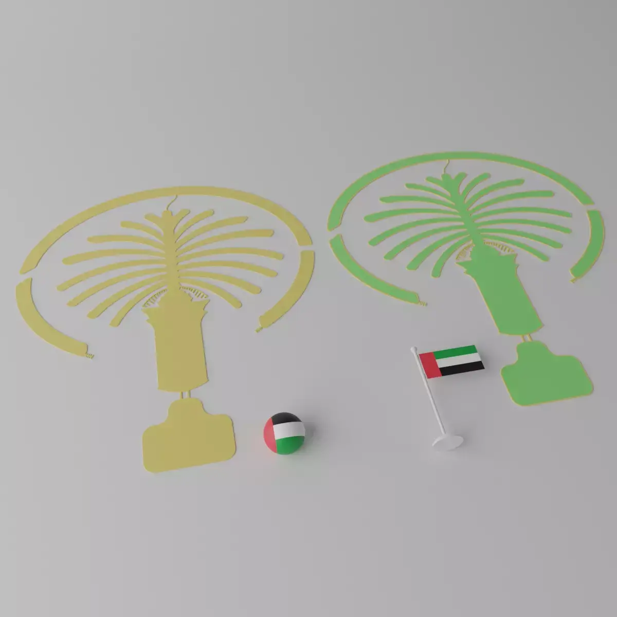The Palm Jumeirah Island Dubai UAE 3D model