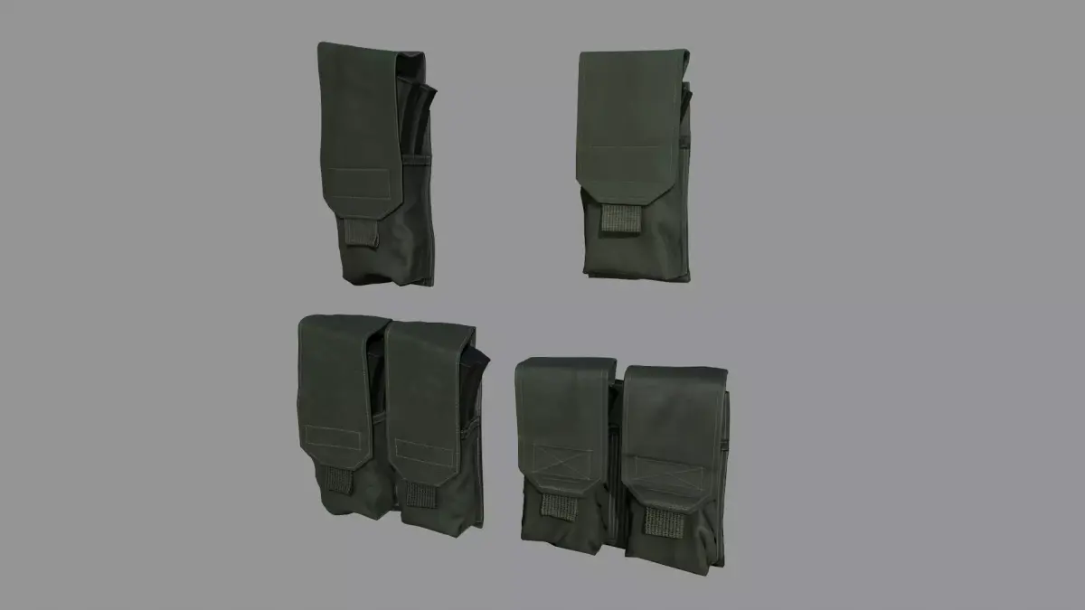 AR-AK Mags pouches pack  Low-poly 3D model