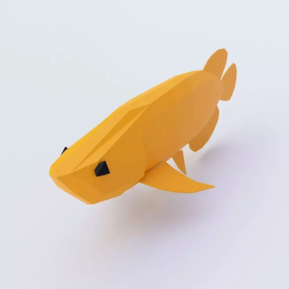 Asian arowana fish low poly 3d model  Low-poly 3D model