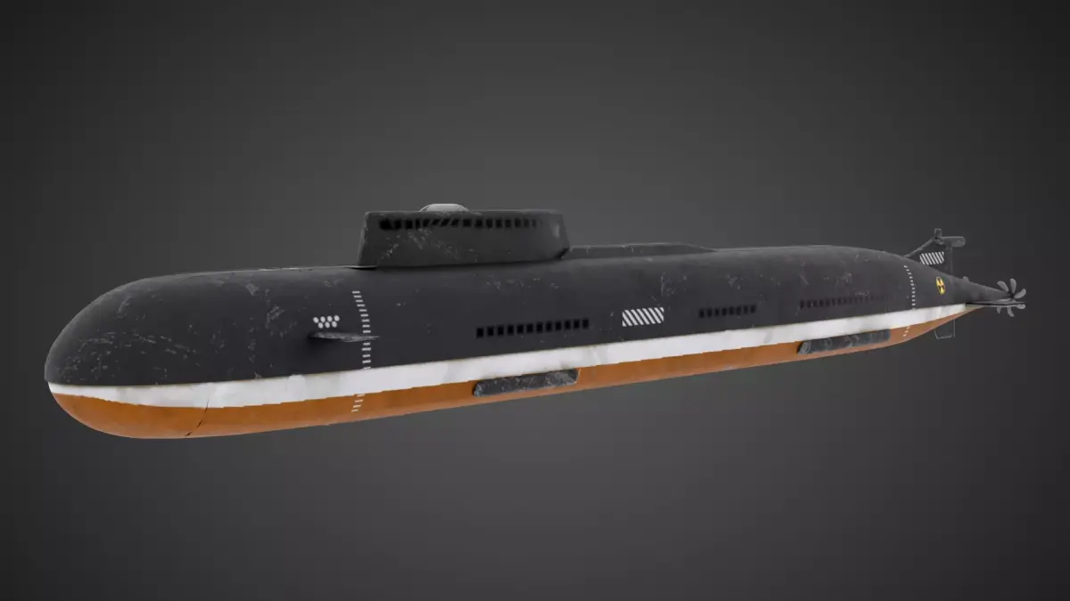 Submarine 3D Model Low-poly 3D model