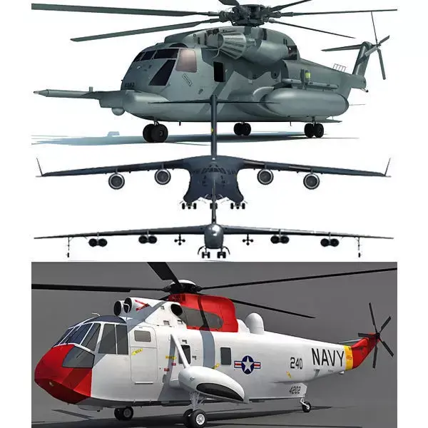 Set of 4 Military Aircrafts 3D model