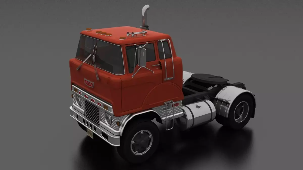 H-Series HD-950 Semi Truck Day Cab 1961 Low-poly 3D model