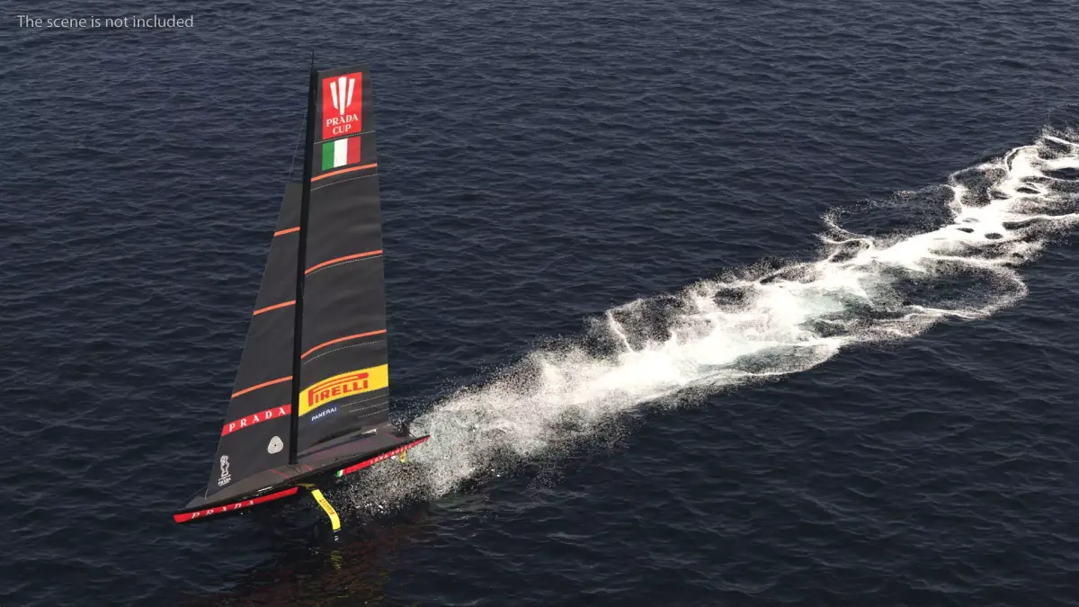 Prada Cup AC75 Sailboat Luna Rossa 3D model