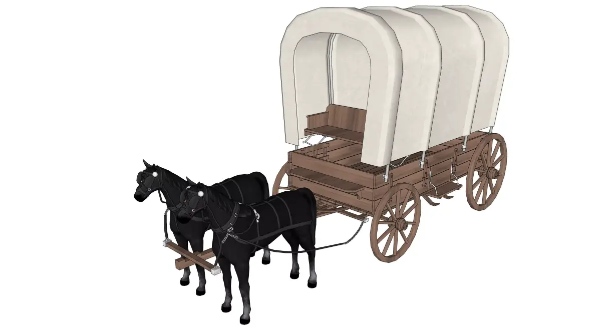 wood carriage 04 3D model