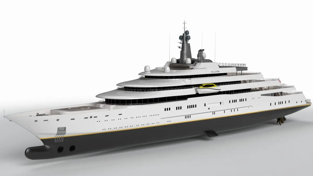 Eclipse Superyacht Night Scene 3D model