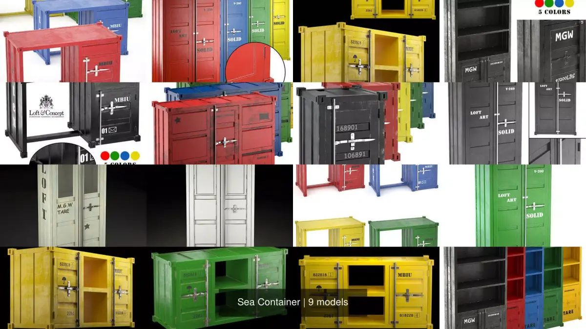 Sea Container 3D Model Pack