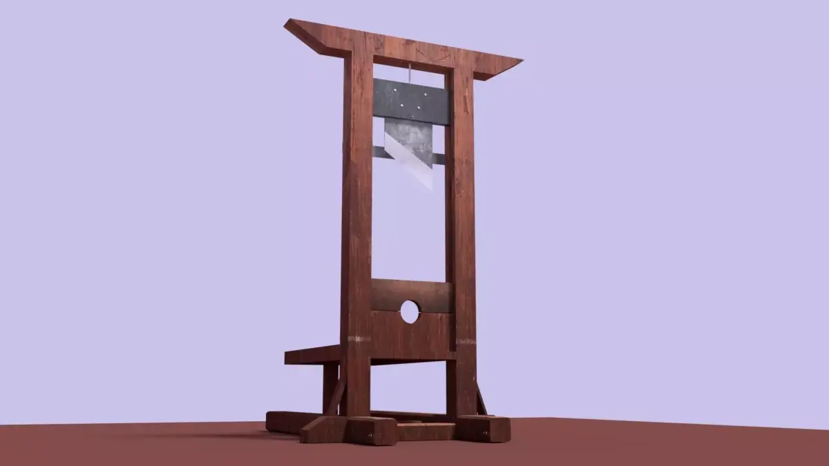 Guillotine  Low Poly Textured Game Ready Free low-poly 3D model