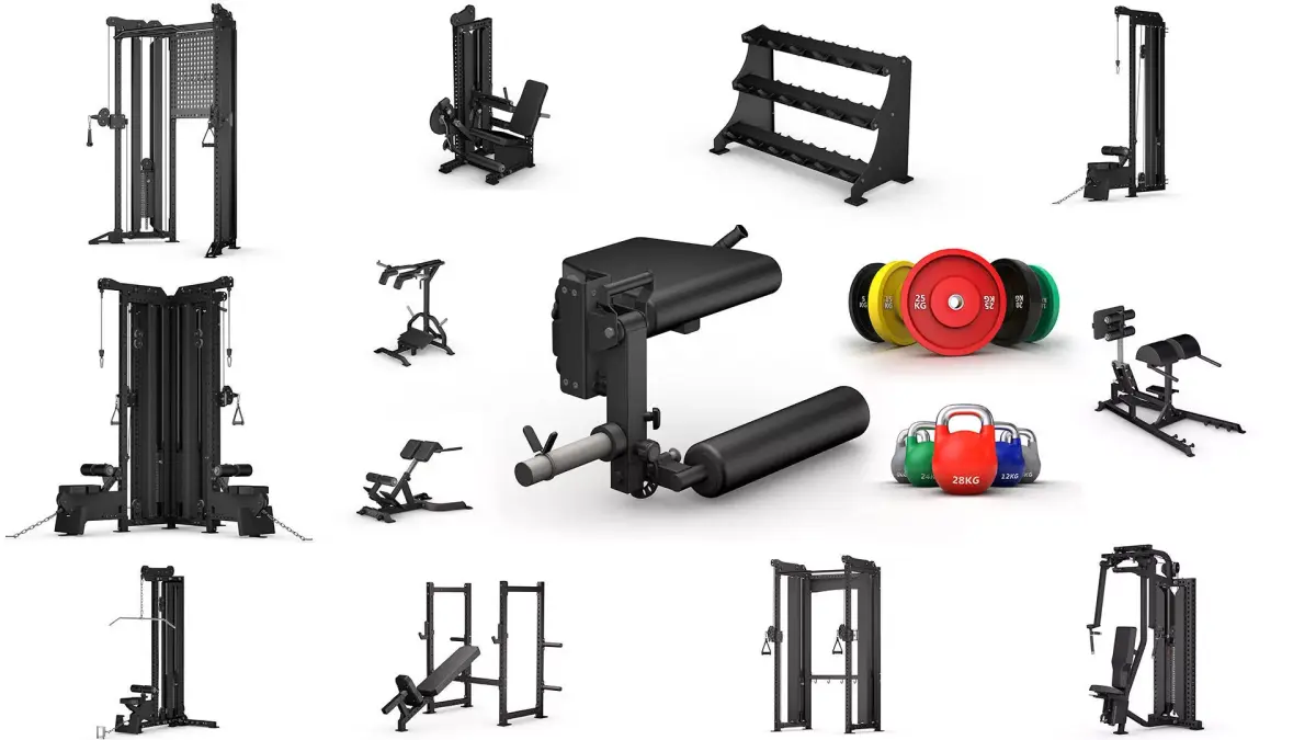 MEGA Gym Equipment Set of 43 Plus 10 Bonus Low-poly 3D model