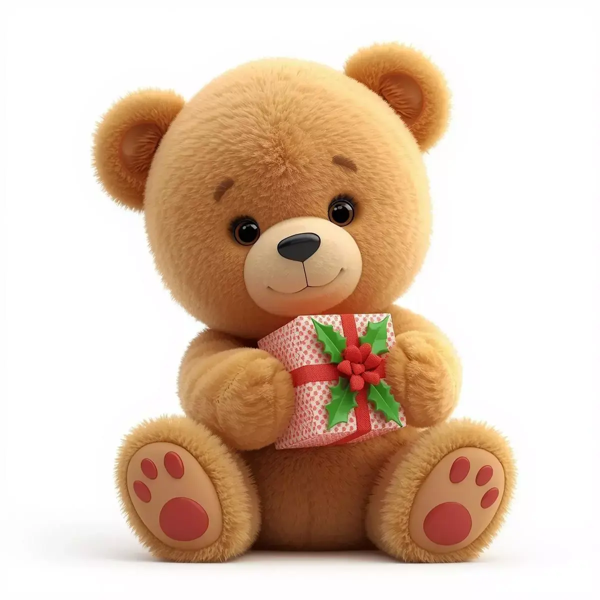 Christmas Teddy Bear 3D Model Adorable Holiday Gift Low-poly 3D model