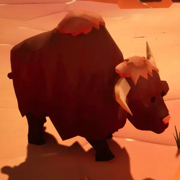 Rig Low Poly Bison - MAYA Free low-poly 3D model