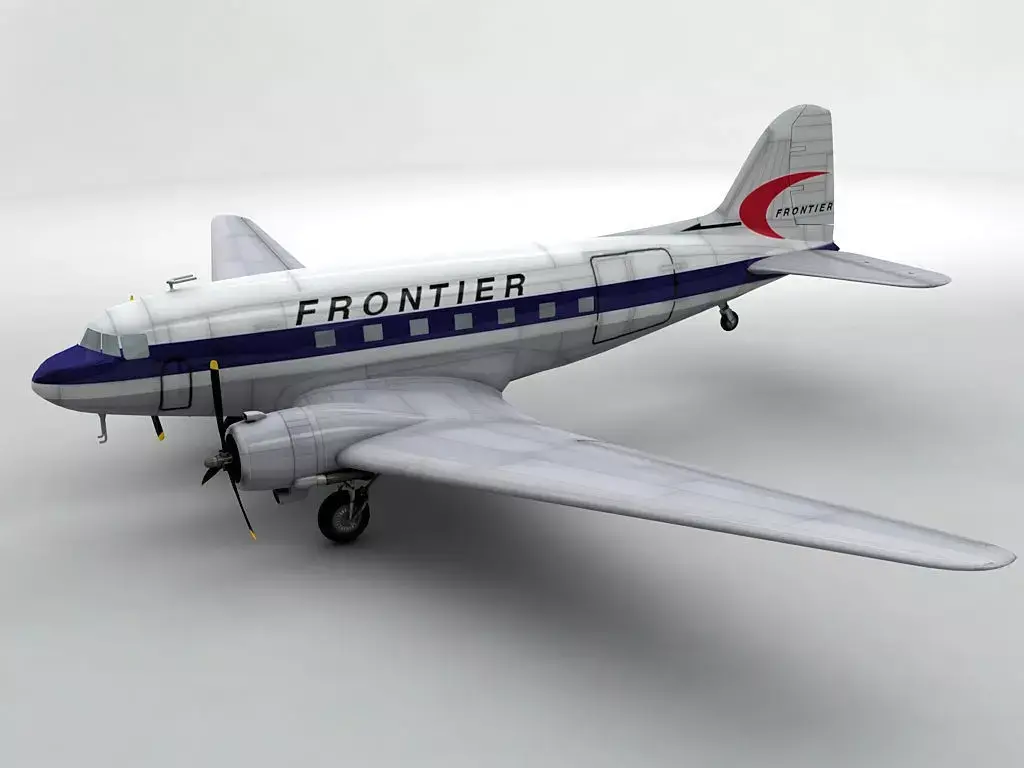 Douglas DC-3 Airliner - Frontier Low-poly 3D model