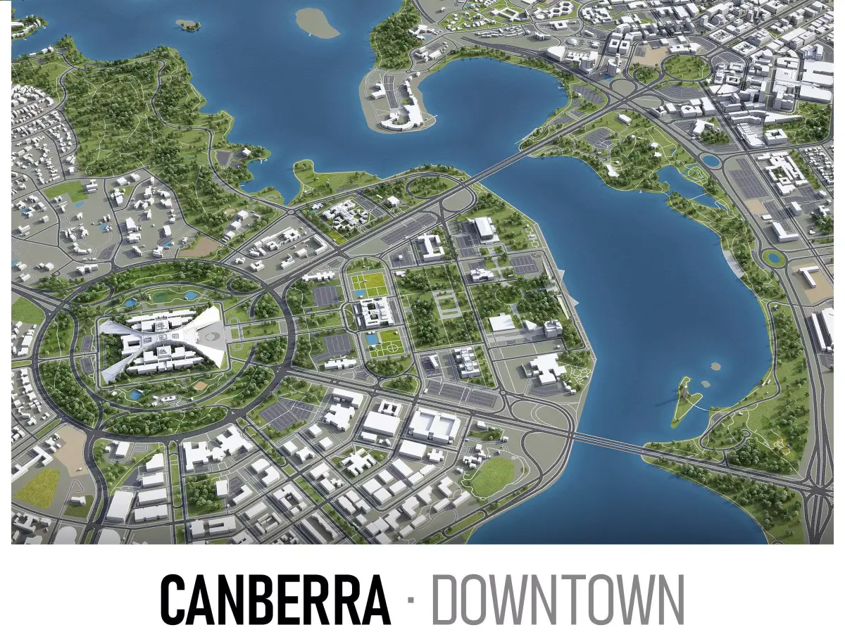 Canberra Low-poly 3D model