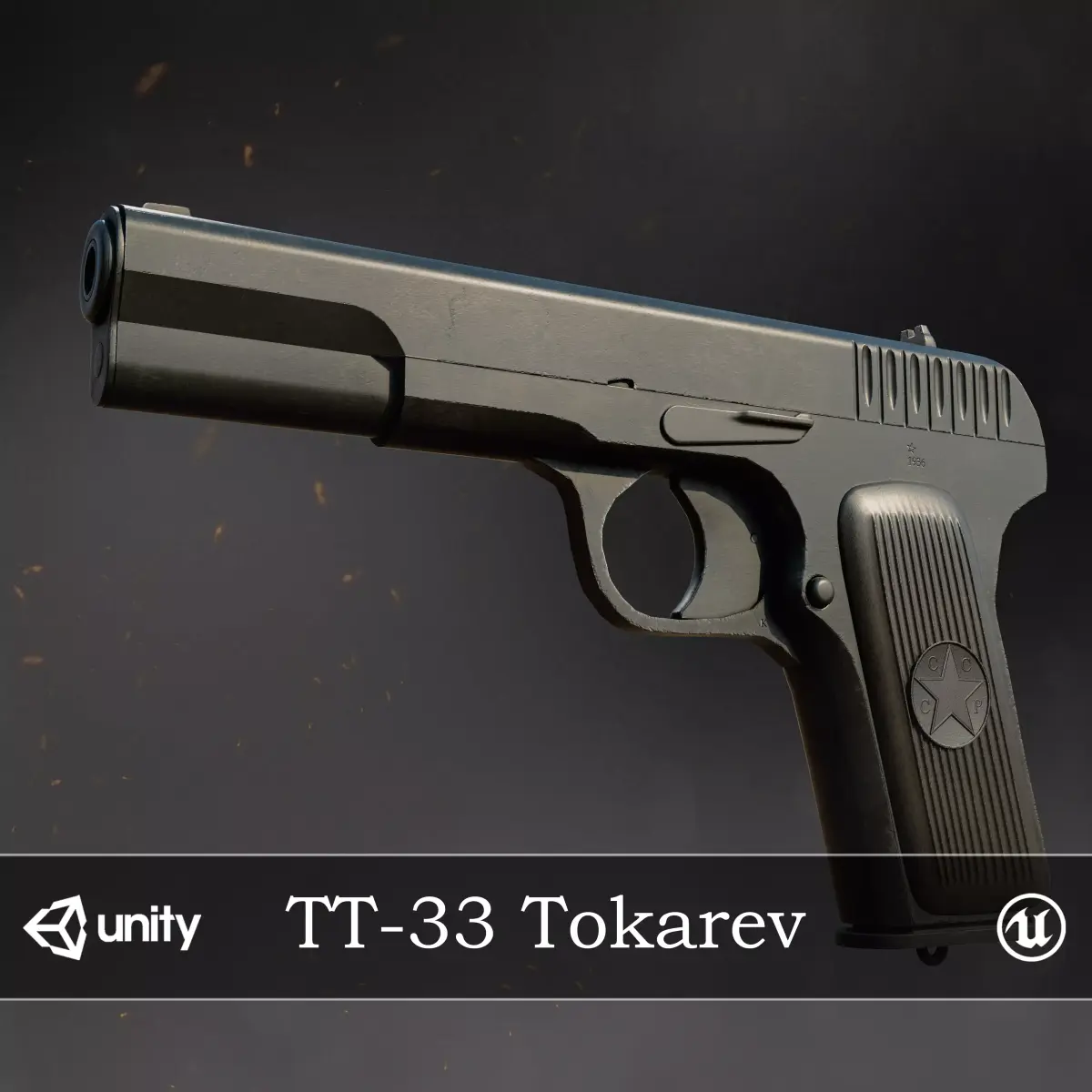 TT33 Tokarev Low-poly 3D model
