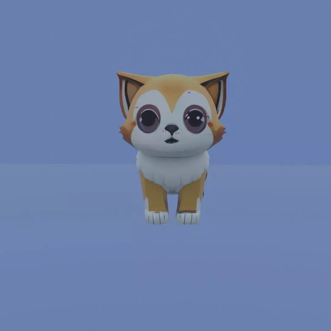 Cute Stylized Cat 3D Model  Low Poly Game Ready Rigged Low-poly 3D model