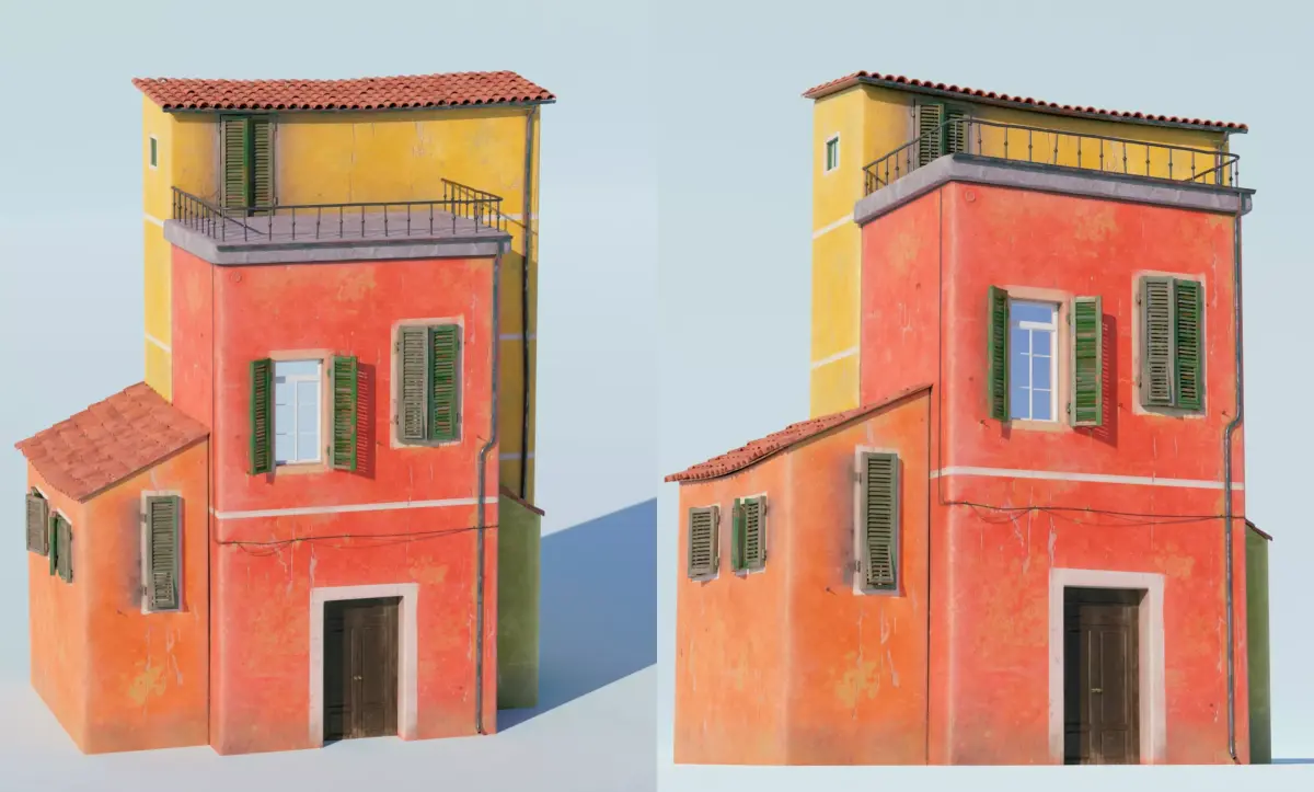 Italian Building Architecture Set 3D model