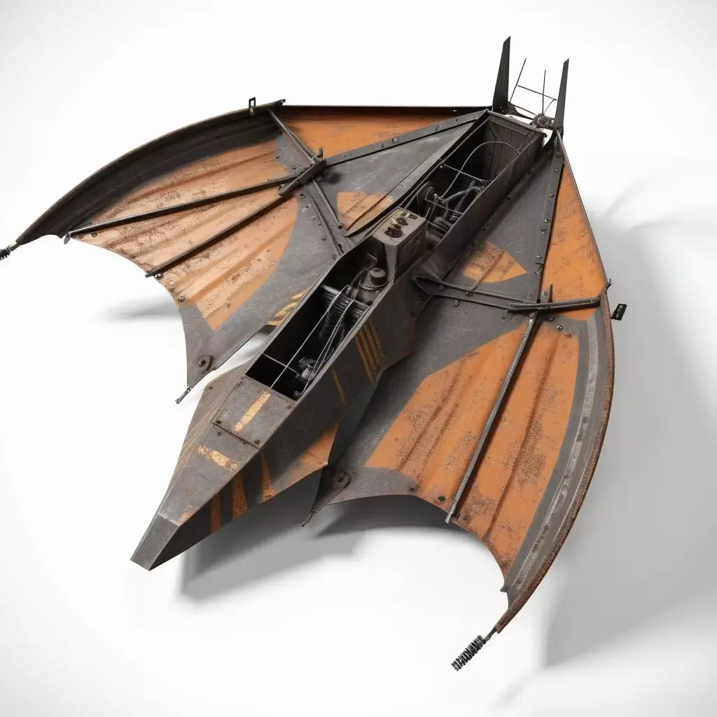 Steampunk BatWing Fantasy Glider 3D model