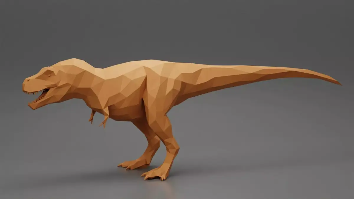 T-Rex 1 lowpoly 3D Print Low-poly 3D model