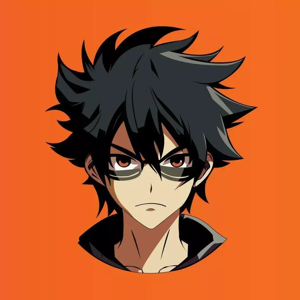 Anime male character head 3D model