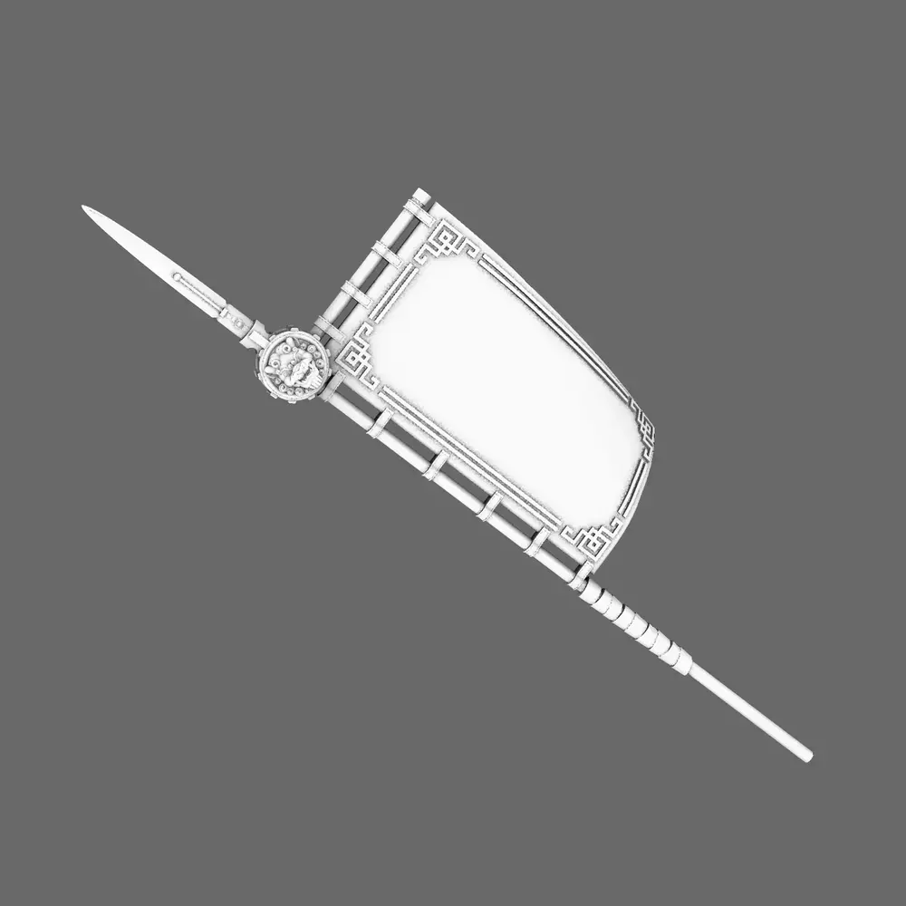 Cyber Samurai Sashimono Battle Flag NOHAND 3D print model