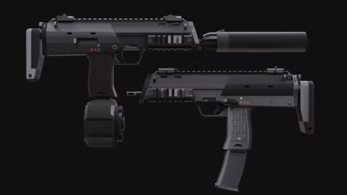 MP7 Sub-Machingun Low-poly 3D model