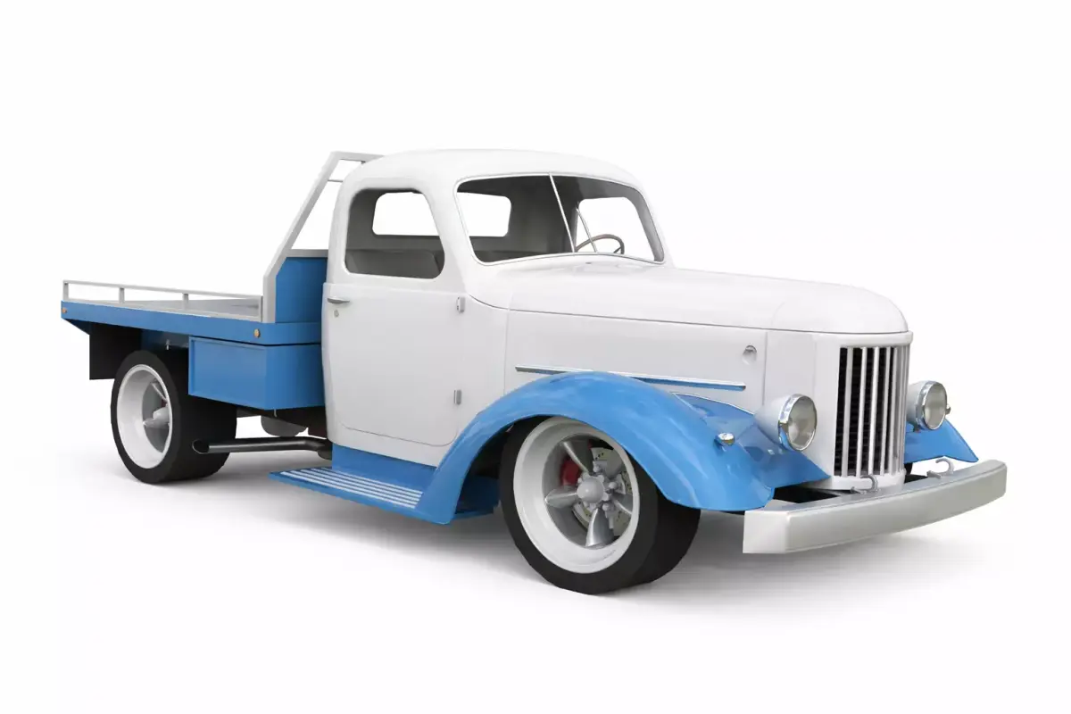 1935 Low Poly Pickup Truck 3D Model Optimized Vintage  Low-poly 3D model