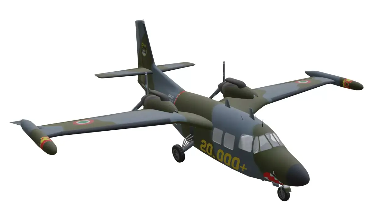 Piaggio P166 Low-poly 3D model