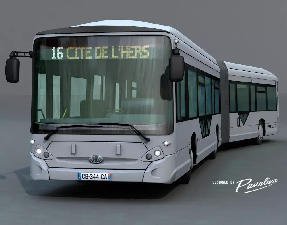 Heuillez GX427 articulated city bus 3D model